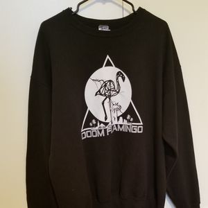 Large Doom Flamingo band crewneck